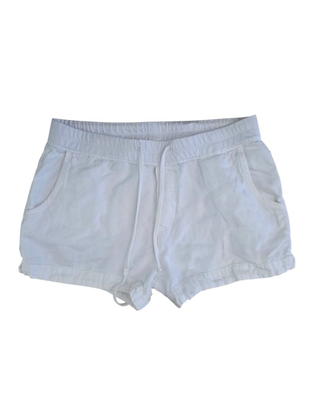 James Perse Pull On Linen Easy Shorts White 3 L EUC